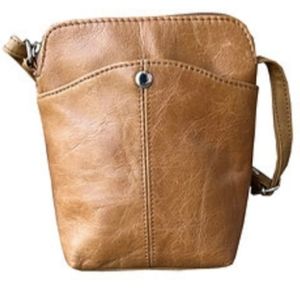 NEW, Tan Cowhide Leather, 7”L X 7 ½” H X 3”W